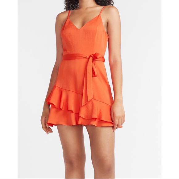EXPRESS Ruffle Wrap Front Skort Romper